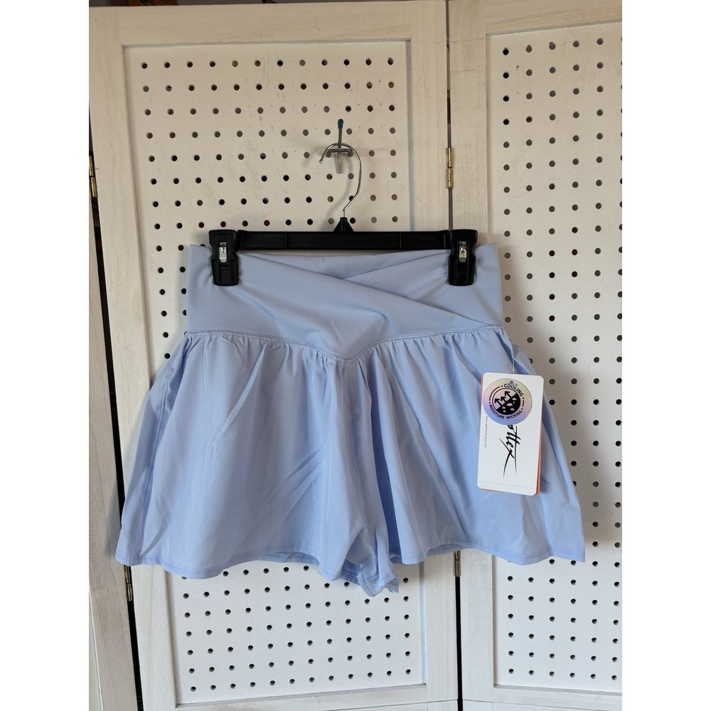 X BY GOTTEX NWT Cooling Moisture Wicking Athletic Running Shorts Blue LG Womens‎